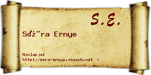 Séra Ernye névjegykártya